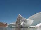 An image of an iceberg (snow) on a temporary lake near Paso Vergara.