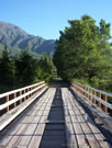 Image of a bridge on the road towards Pehuenche Pass, Colbun, Talca, Chile.