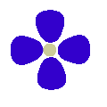 青い色、 4枚の花弁