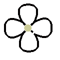 Weiss, 4 Blütenblätter